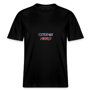 Coding Hero - Programmier-Held -  RELAXED FIT Unisex Organic T-Shirt - Schwarz - Vorne - Alina (178cm) & Michal (187cm)