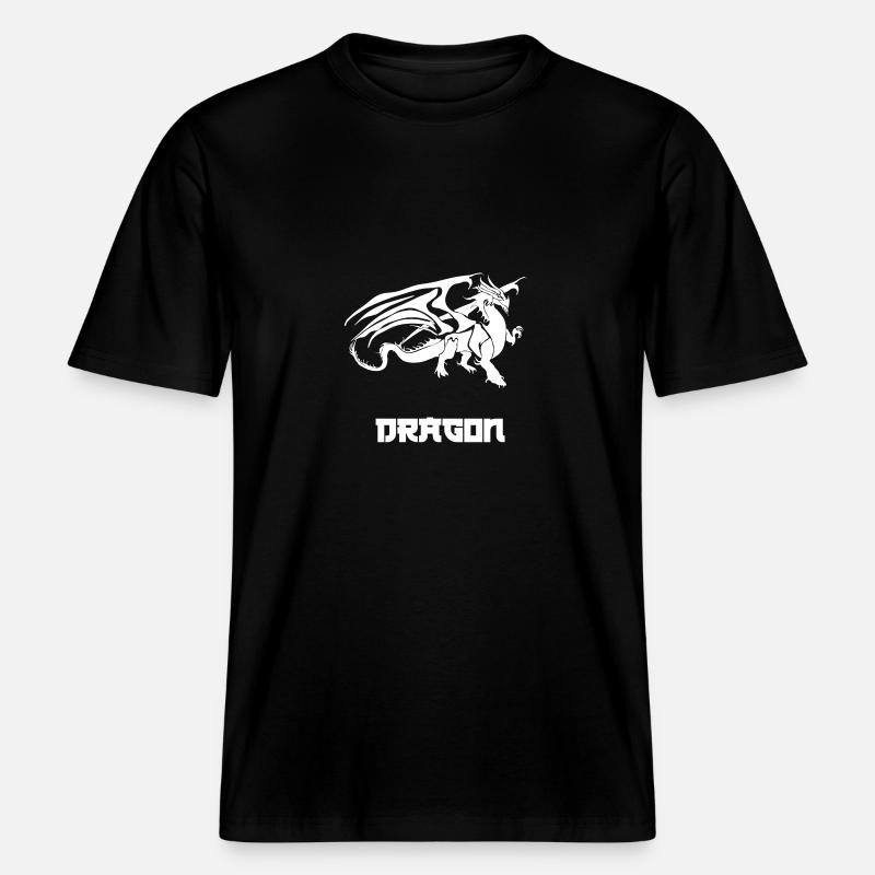 Drache - RELAXED FIT Unisex Organic T-Shirt - Schwarz