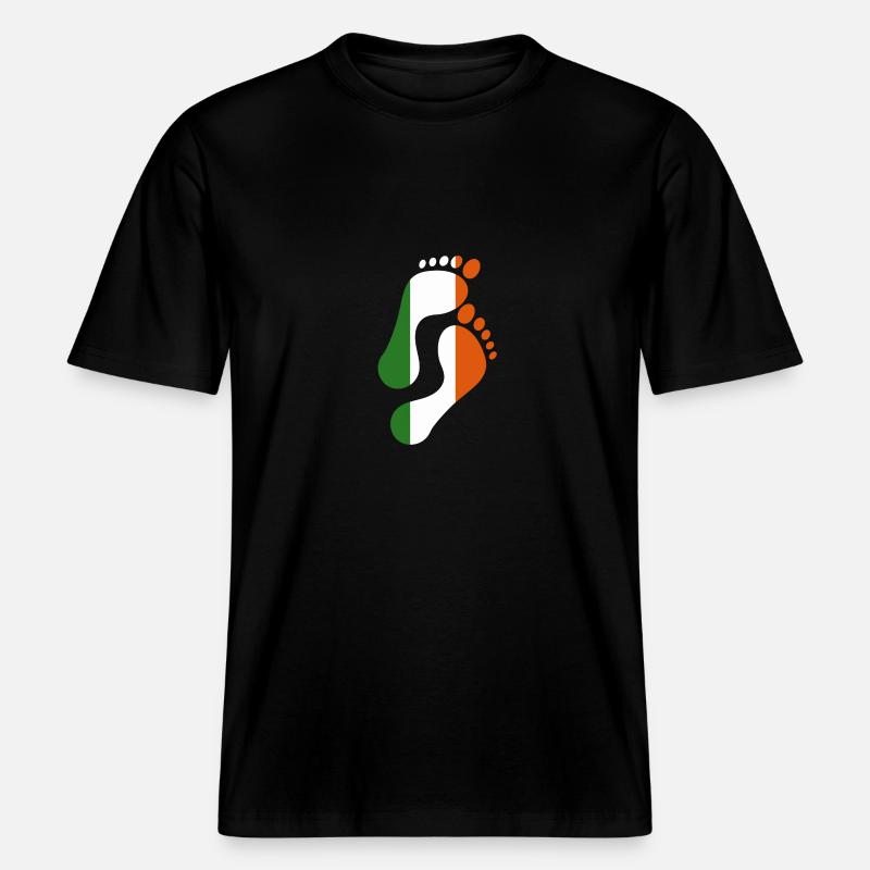 Irlande Empreinte drapeau -  T-shirt unisexe RELAXED FIT en coton bio - noir