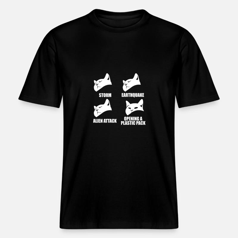 Chat - perception sélective - dire -  T-shirt unisexe RELAXED FIT en coton bio - noir