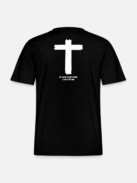Kreuz - Hän antoi kaikkensa – elän hänelle -  RELAXED FIT Unisex Luomu T-paita - musta
