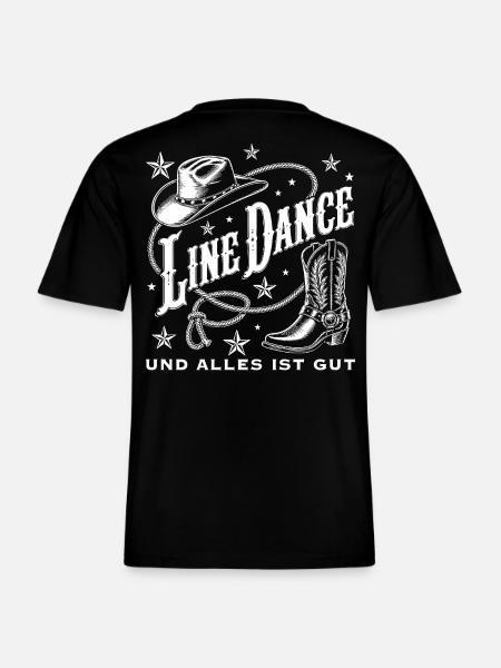 Line Dance Western Flair - RELAXED FIT Unisex Organic T-Shirt - Schwarz