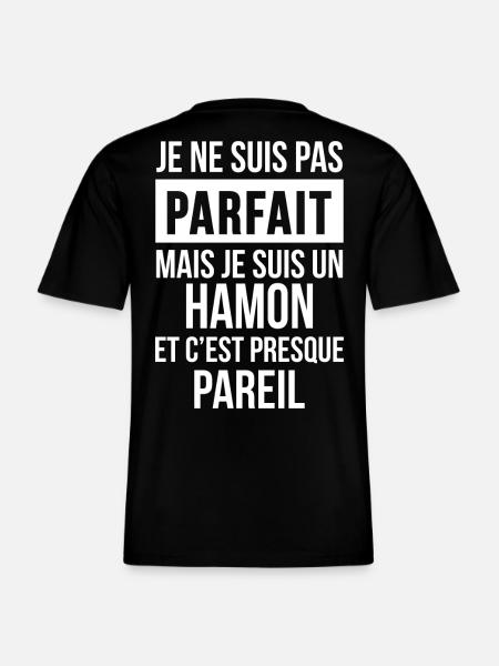 Nom de Famille - HAMON -  T-shirt unisexe RELAXED FIT en coton bio - noir