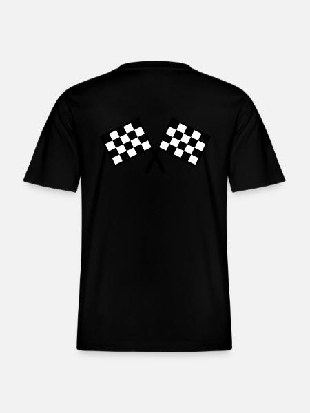 drapeaux - course automobile - T-shirt unisexe RELAXED FIT en coton bio - noir