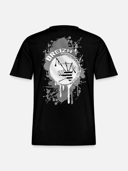 Breizh Bagpipe - T-shirt unisexe RELAXED FIT en coton bio - noir