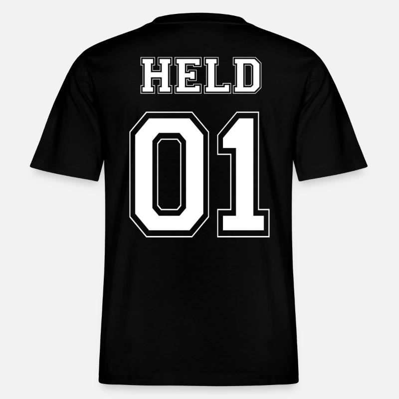 HELD 01 - édition blanche -  T-shirt unisexe RELAXED FIT en coton bio - noir