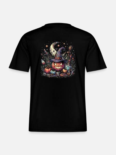 halloween pumpkin - RELAXED FIT Unisex Organic T-Shirt - Schwarz