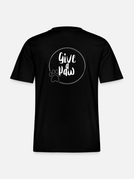 Give a Paw weiß -  RELAXED FIT Unisex Organic T-Shirt - Schwarz
