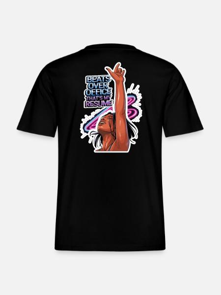 BEATS OVER OFFICE - RELAXED FIT Unisex Organic T-Shirt - Schwarz