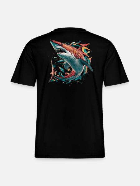 Shark - T-shirt unisexe RELAXED FIT en coton bio - noir