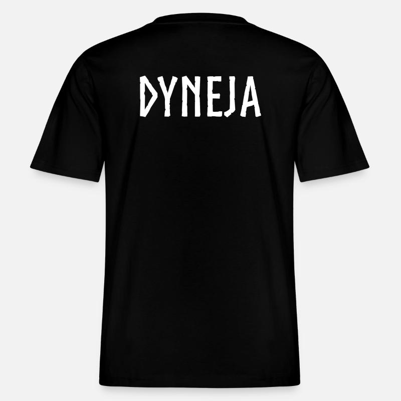 Texte blanc Dyneja - T-shirt unisexe RELAXED FIT en coton bio - noir