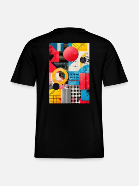 Retro Style - Abstract Shapes - RELAXED FIT Unisex Organic T-Shirt - black