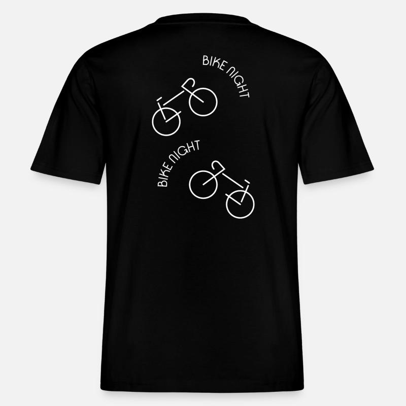 BIKENIGHT Logo double -  T-shirt unisexe RELAXED FIT en coton bio - noir