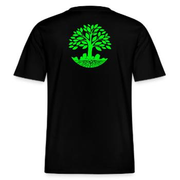arbre de vie, zen, écologie -  T-shirt unisexe RELAXED FIT en coton bio - noir - Dos - Alina (178cm)