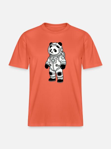 Combinaison spatiale panda bear - T-shirt unisexe RELAXED FIT en coton bio - rouge clair