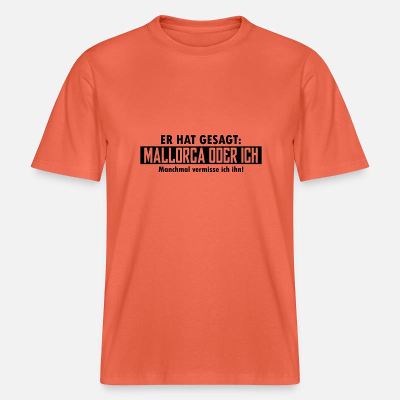 mallorca oder ich -  RELAXED FIT Unisex Organic T-Shirt - Hellrot