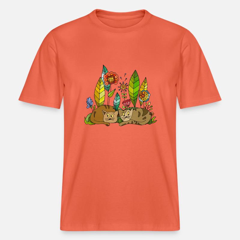 Chats -  T-shirt unisexe RELAXED FIT en coton bio - rouge clair