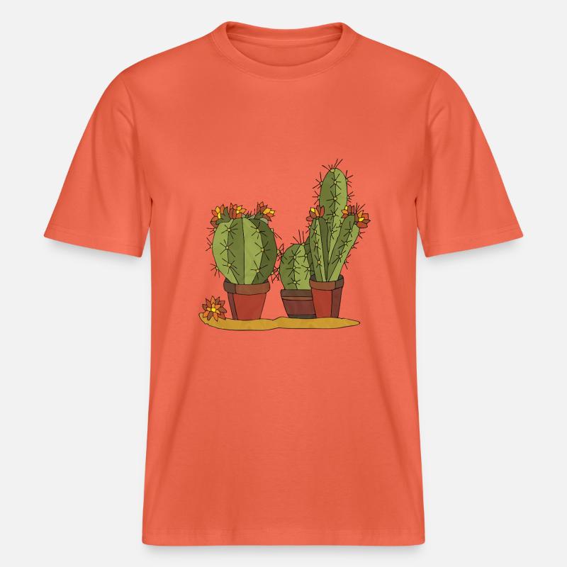 Flowers - RELAXED FIT Unisex Organic T-Shirt - light red