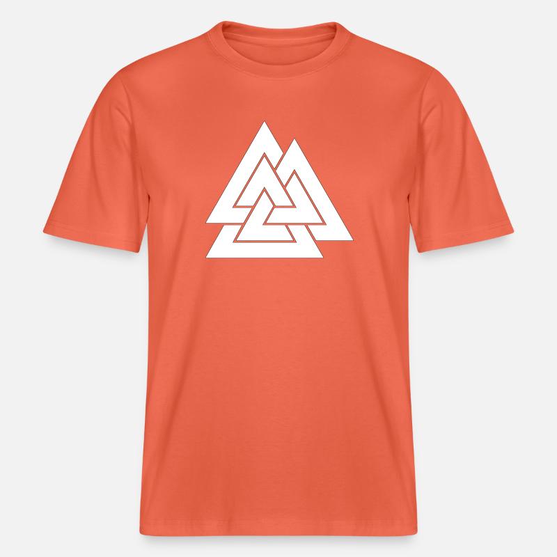 Geometric triangular nesting -  RELAXED FIT Unisex Organic T-Shirt - light red