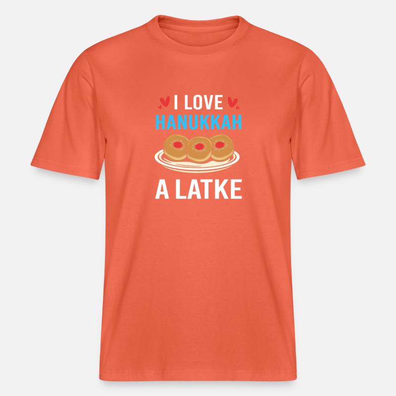 Hanoukka Hanoukka Hanoukka -  T-shirt unisexe RELAXED FIT en coton bio - rouge clair