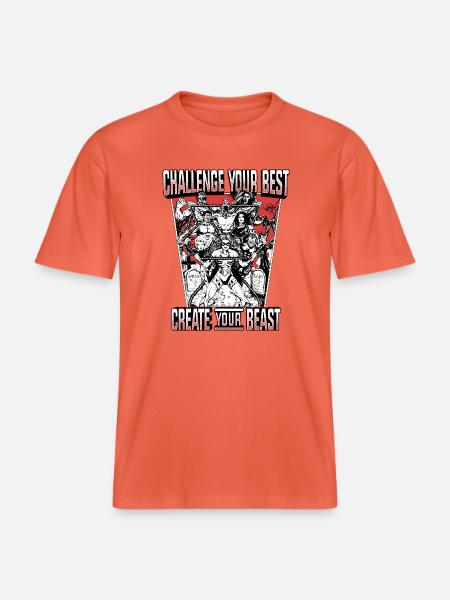 CYB - Backprint - Black/White/Red - Challenge - RELAXED FIT Unisex Organic T-Shirt - light red