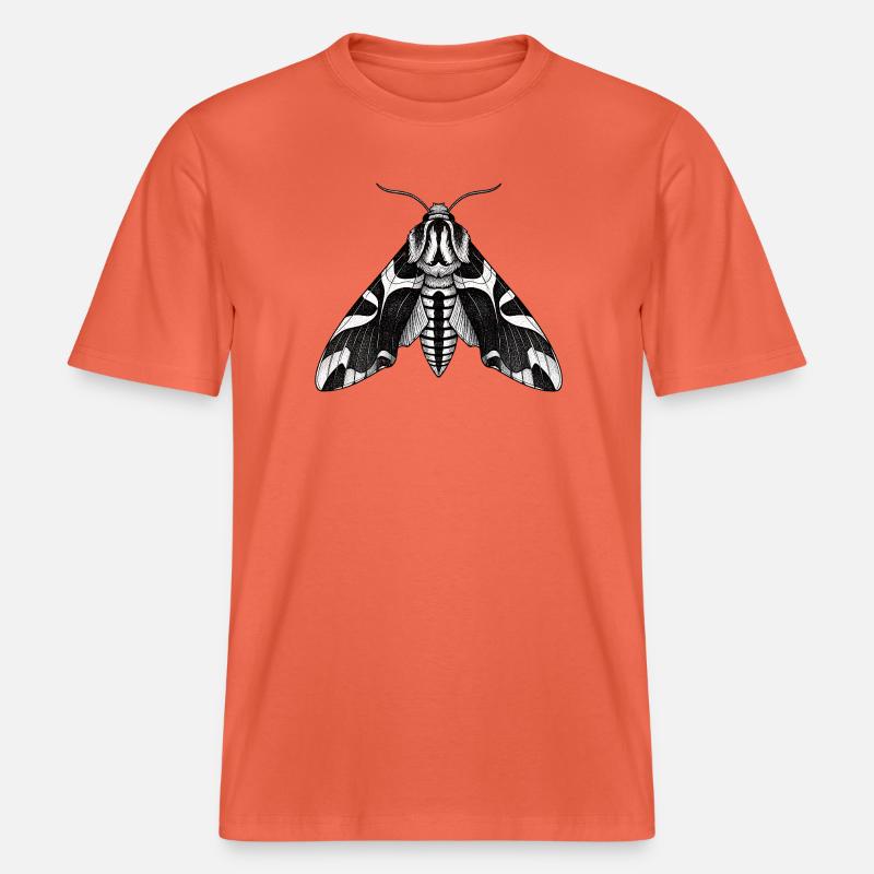 Moth Shadow Pattern Moth Black Moth -  RELAXED FIT Unisex Organic T-Shirt - light red