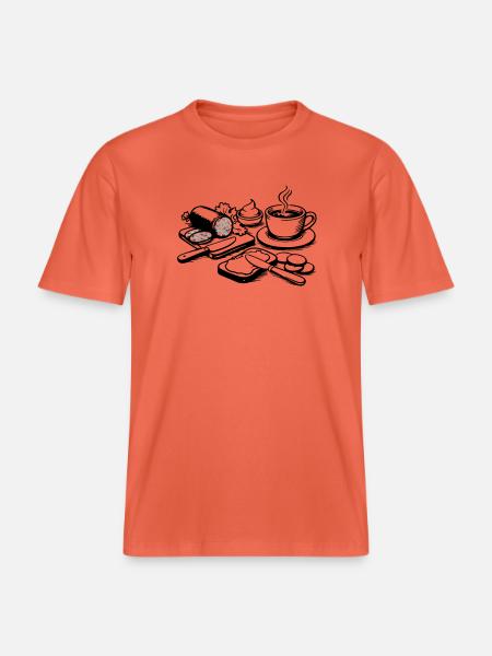 meal - RELAXED FIT Unisex Organic T-Shirt - light red
