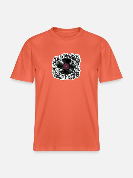 Dark Melodies Spin Forever - RELAXED FIT Unisex Organic T-Shirt - light red
