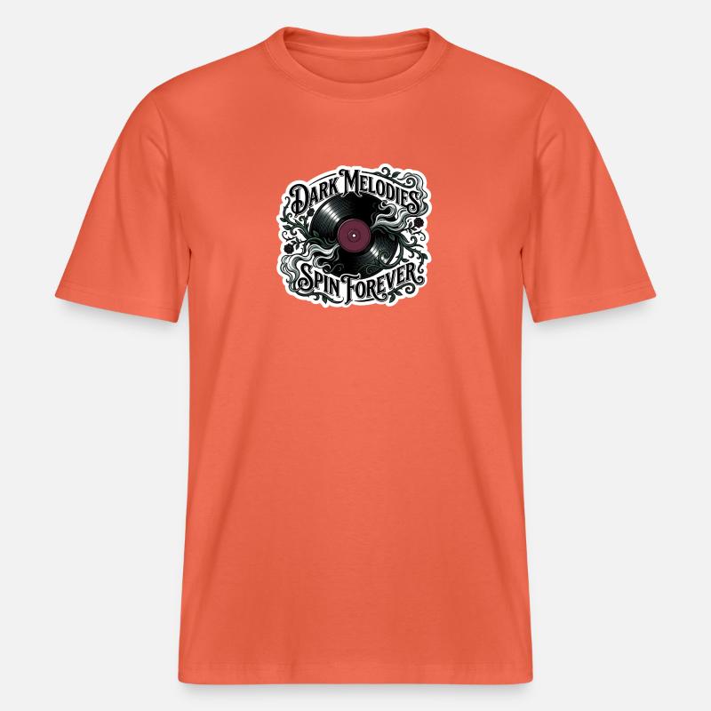 Dark Melodies Spin Forever -  RELAXED FIT Unisex Organic T-Shirt - light red
