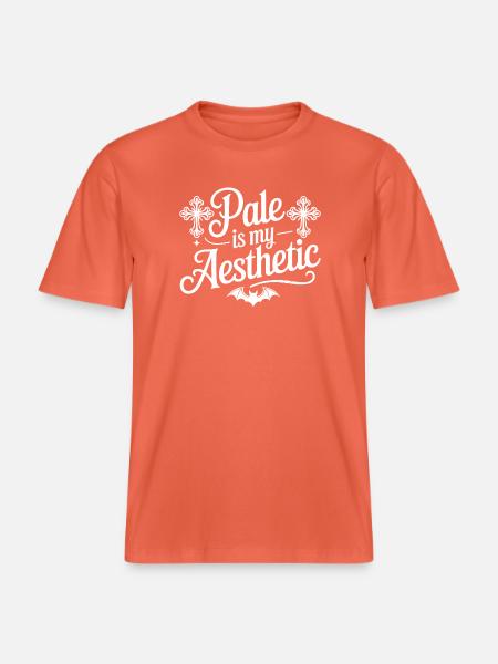 Pale Aesthetic Bat Typography - RELAXED FIT Unisex Organic T-Shirt - light red