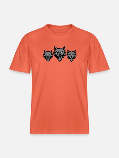 Meute d’équipe de loups - T-shirt unisexe RELAXED FIT en coton bio - rouge clair