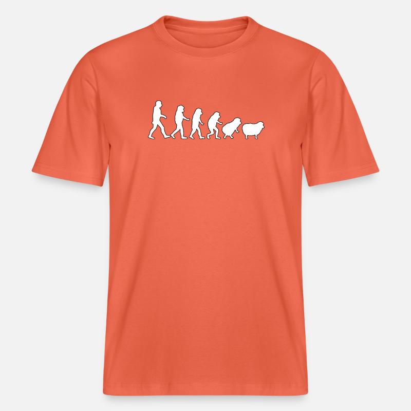 Evolution to Sheep: Herd Mindset -  RELAXED FIT Unisex Organic T-Shirt - light red