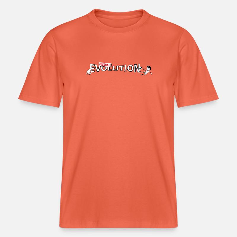 Fussball Evolution | Evolution Design -  RELAXED FIT Unisex Organic T-Shirt - Hellrot