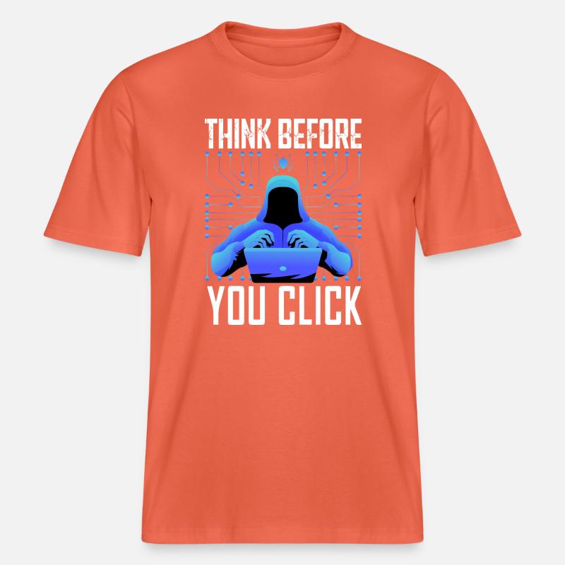 Hacker-Hacker-Hacker-Programmierer Linux Cybersicherheitsdaten -  RELAXED FIT Unisex Organic T-Shirt - Hellrot