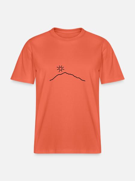 Berge und Sonne -  RELAXED FIT Unisex Organic T-Shirt - Hellrot
