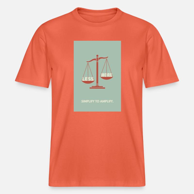 Moins, c’est plus - Conception d’affiche d’équilibre - T-shirt unisexe RELAXED FIT en coton bio - rouge clair