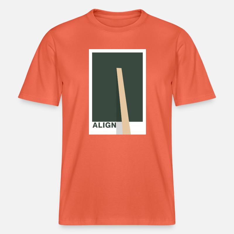 Align – Déclaration de conception - T-shirt unisexe RELAXED FIT en coton bio - rouge clair
