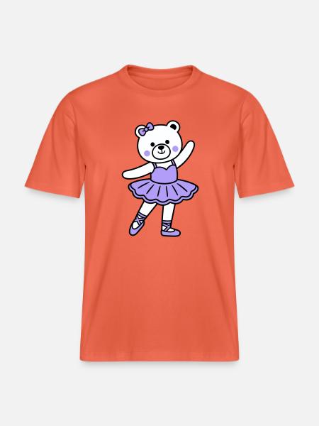 Bear ballet - RELAXED FIT Unisex Organic T-Shirt - light red