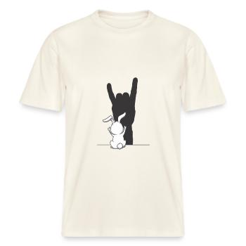 Rock Bunny – Le lapin le plus cool sous les projecteurs -  T-shirt unisexe RELAXED FIT en coton bio - blanc nature - Devant