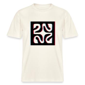 3d tattoo losange -  T-shirt unisexe RELAXED FIT en coton bio - blanc nature - Devant