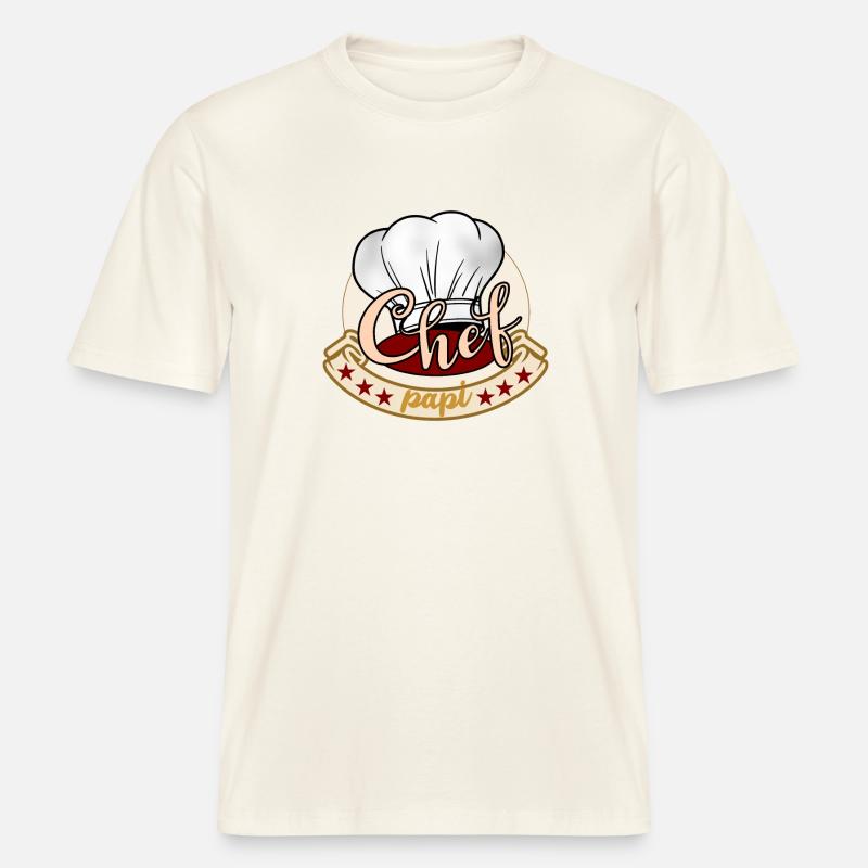 Chef cuisinier papi -  T-shirt unisexe RELAXED FIT en coton bio - blanc nature