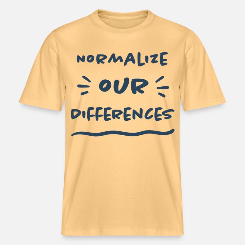 Normalize our Differences - Inklusion -  RELAXED FIT Unisex Organic T-Shirt - Hellgelb