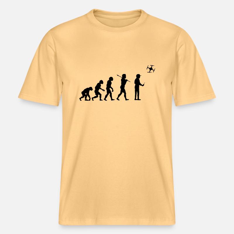 The drone evolution -  T-shirt unisexe RELAXED FIT en coton bio - jaune délavé
