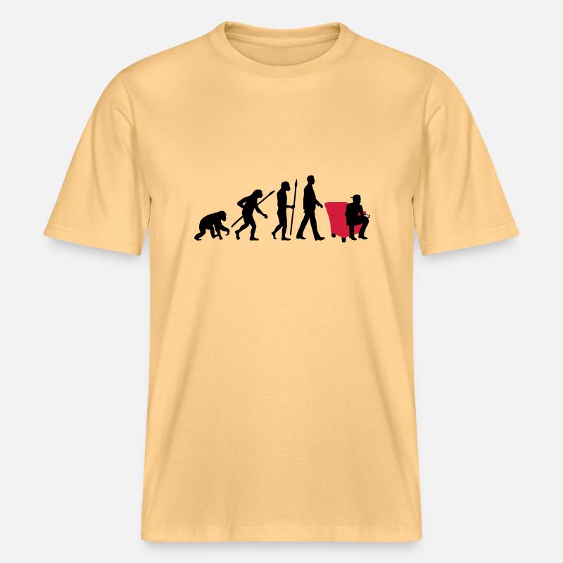 evolution_of_man_pc_console_gamer02_2c -  RELAXED FIT Unisex Organic T-Shirt - Hellgelb