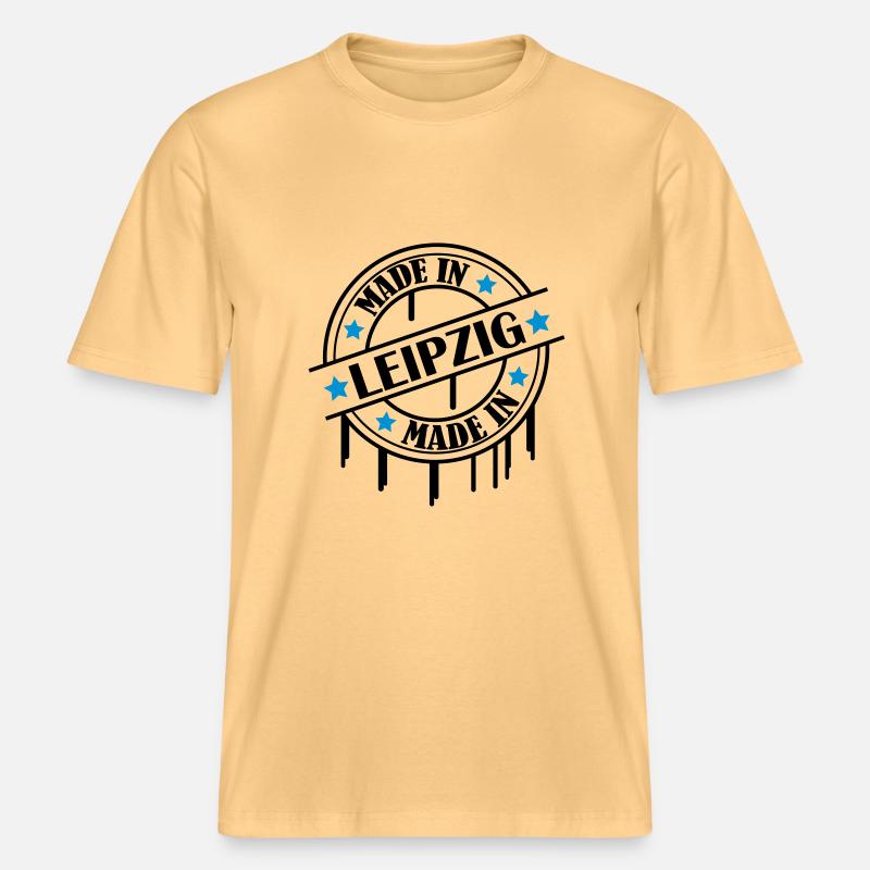 made_in_leipzig_02 -  RELAXED FIT Unisex Organic T-Shirt - Hellgelb