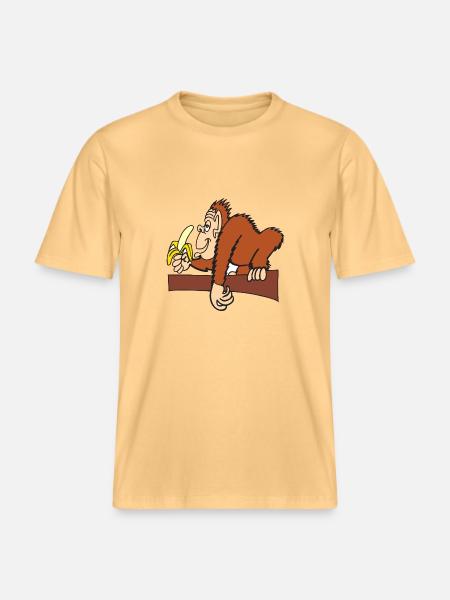 AFFE MIT BANANE! -  RELAXED FIT Unisex Organic T-Shirt - Hellgelb