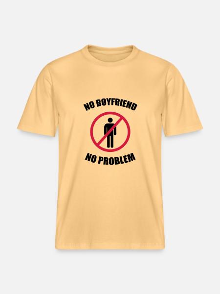 no_boyfriend_no_problem - RELAXED FIT Unisex Organic T-Shirt - washed yellow