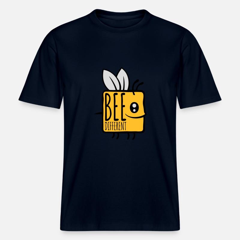 bee citation différente -  T-shirt unisexe RELAXED FIT en coton bio - marine