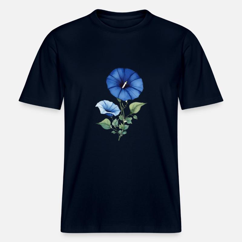 Morning Glory -  RELAXED FIT Unisex Organic T-Shirt - french navy