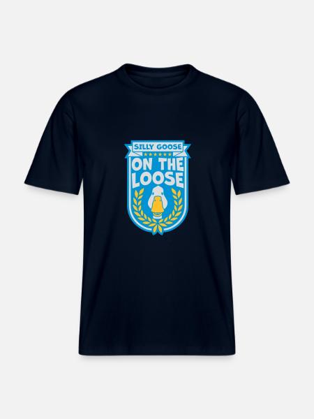 goose on the loose - RELAXED FIT Unisex Organic T-Shirt - french navy